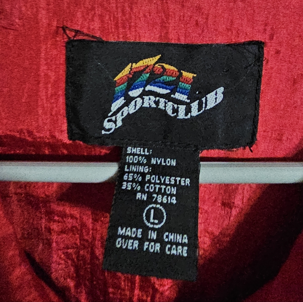Sportclub Men L Blue Red Windbreaker Retro 90s Track Jacket Archive Outerwear - Picture 4 of 6